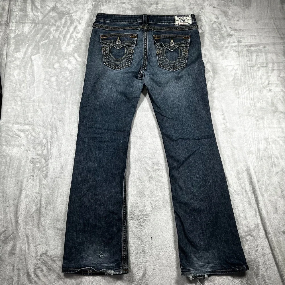 True Religion Joey Jeans Womens 32 Bootcut Flap Pocket Y2K USA Made Medium Wash
